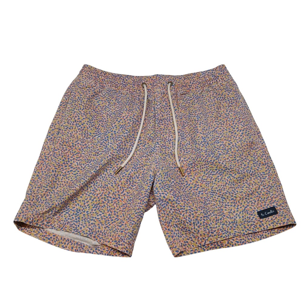 Barney Cools Mens Abstract Print Amphibious Shorts Pink Blue Yellow Size 32